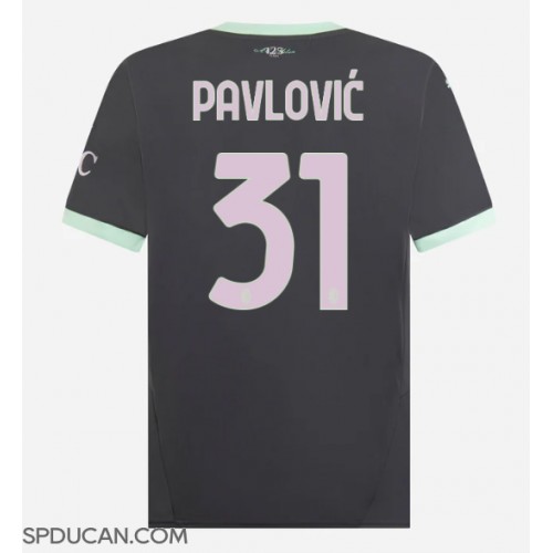 Muški Nogometni Dres AC Milan Strahinja Pavlovic #31 Rezervni 2024-25 Kratak Rukav